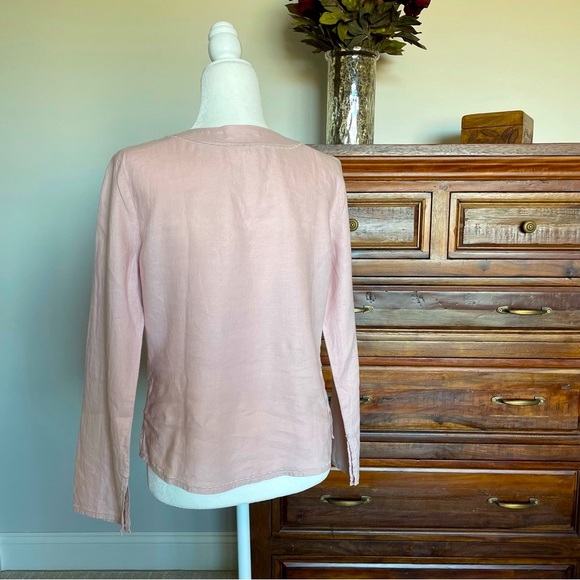 Old Navy Linen Tunic, Pink Tunic Top, Linen Shirt, Light Pink Top, 2000s, Small - Picture 3 of 13